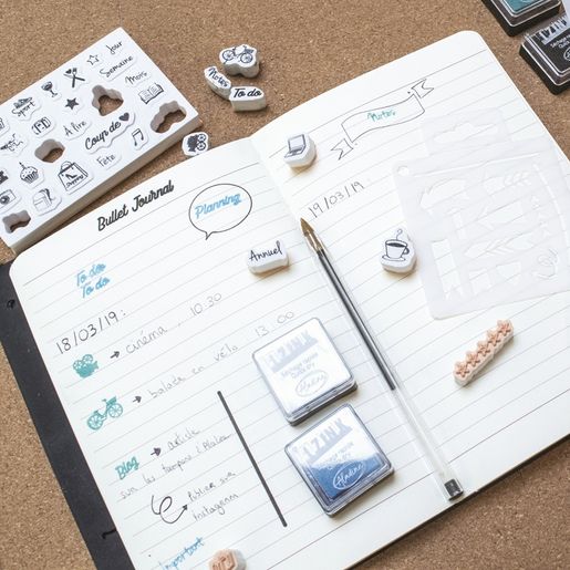 Razítkovací polštářky Aladine Stampo Bullet Journal, 10 ks