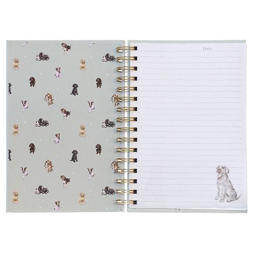 Kroužkový blok Wrendale Designs "Paws for a Picnic", A5, 90 l., linkovaný - Psi v autě