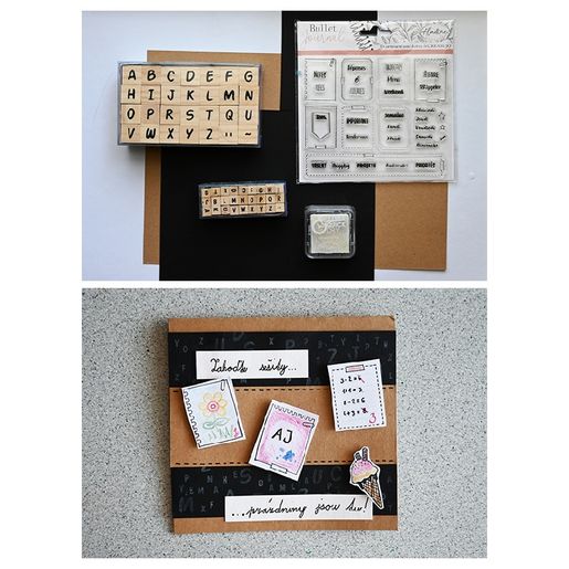 Gelová diářová razítka Aladine Bullet Journal, 37 ks - Rámečky, organizace týdne