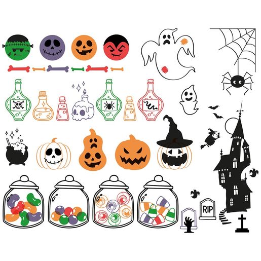 Razítka Aladine Cutie Stamps, 50 ks - Halloween