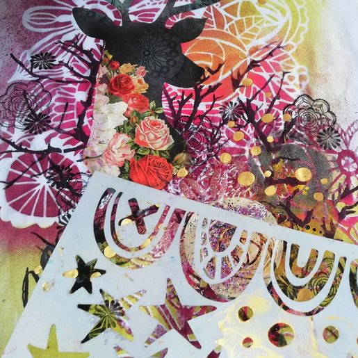 Transferový obrázek na textil Cadence, 25x35 cm - Květinový jelen