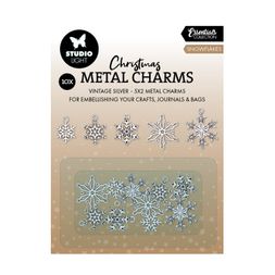 Kovové přívěsky Studio Light, 10 ks - Stříbrné vločky