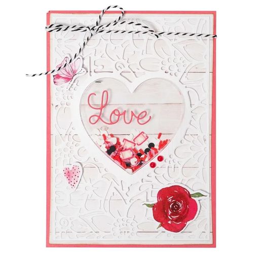 Plastová krytka na výrobu chrastidla Studio Light, 6,5x6 cm, 10 cm - Srdce