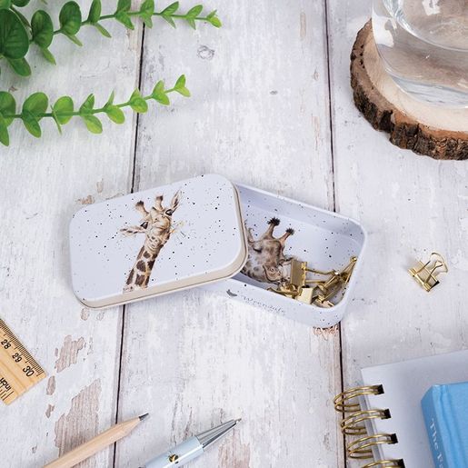 Plechová krabička na drobnosti Wrendale Designs "Flowers" - Žirafa