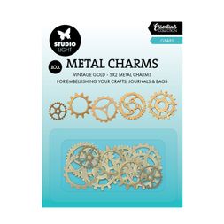 Kovové přívěsky Studio Light, 10 ks - Zlatá ozubená kola