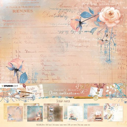 Blok scrapbookových papírů Studio Light "Write Your Story", 30,5x30,5 cm, 12 l.