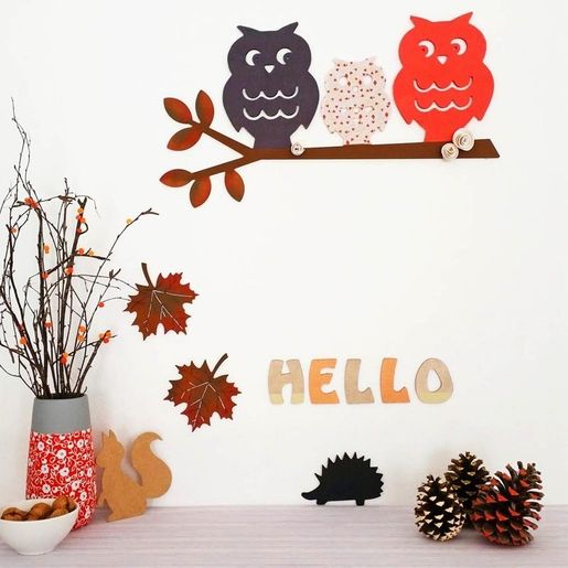 Dřevěný výřez k dekoraci Gomille, 14x14 cm - Veverka