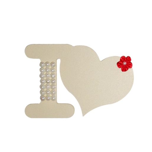 Dřevěný výřez k dekoraci Gomille, 15 cm - Nápis I Love