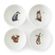 Hluboké porcelánové misky Wrendale Designs, 4 ks - Lesní zvířata