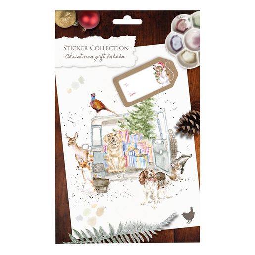 Samolepky Wrendale Designs, 60 ks - Vánoční visačky