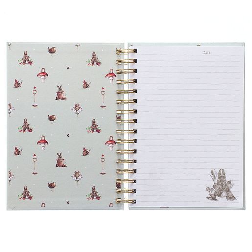 Kroužkový blok Wrendale Designs "The Flower Pot" A5, 90 l., linkovaný - Králík