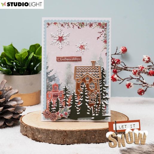 Vyřezávací šablony Studio Light "Let it Snow", 7 ks - Vločky
