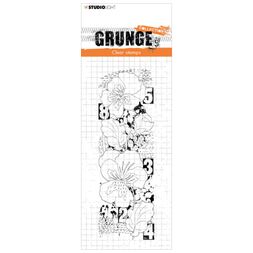 Gelové razítko Studio Light "Grunge", 14,8x5,2 cm - Fialky