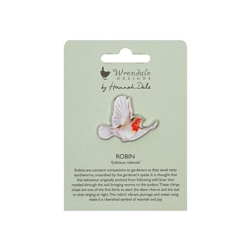Kovová brož Wrendale Designs "Flying Robin" - Červenka