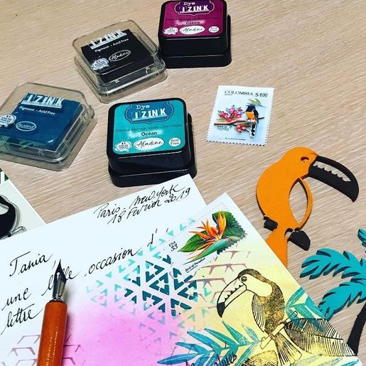 Razítkovací polštářek Aladine Izink Dye - océan, tyrkysový