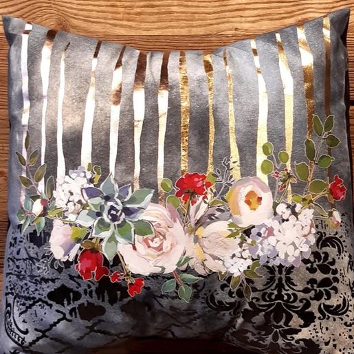 Nažehlovací nálepka Cadence, 21x30 cm, zlatá - Svislé pruhy