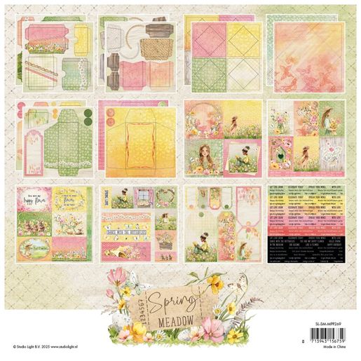 Kreativní blok Studio Light "Spring Meadow", 20,3x20,3 cm, 36 l. - Přání a obálky