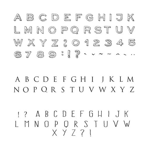 Razítka Aladine Creative Stamp, 103 ks - Tři abecedy