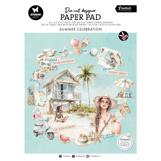 Kreativní blok s výseky Studio Light "Summer Celebration", A4, 28 l. - U moře
