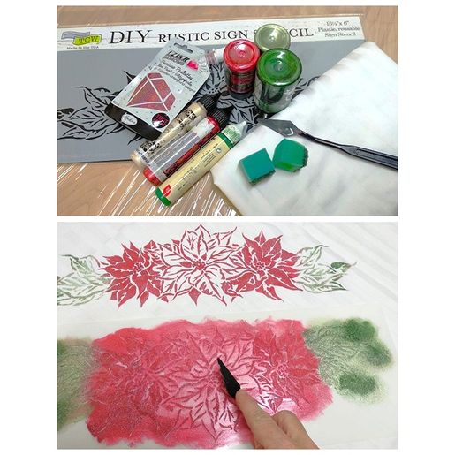 Šablona TCW 16,5"x6" (42x15 cm) - Poinsettia Spray