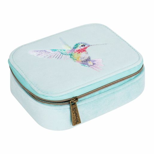 Vyšívané cestovní pouzdro na šperky Wrendale Designs "Wisteria Wishes" - Kolibřík