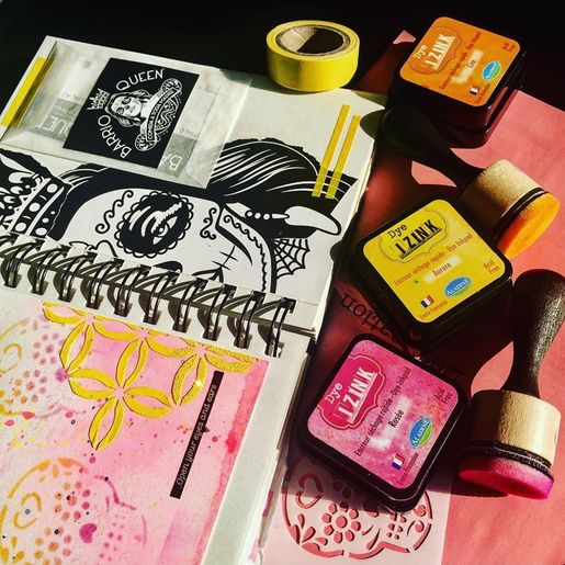 Razítkovací polštářek Aladine Izink Dye - cire, oranžový