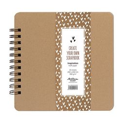 Kroužkové scrapbookové album, 20x20 cm, 24 l. - kraft