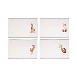 Látkové prostírání Wrendale Designs "Woodlanders", 4 ks - Lesní zvířata