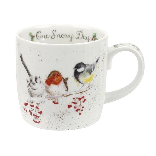 Vánoční porcelánový hrnek Wrendale Designs "One Snowy Day", 0,31 l - Ptáčci