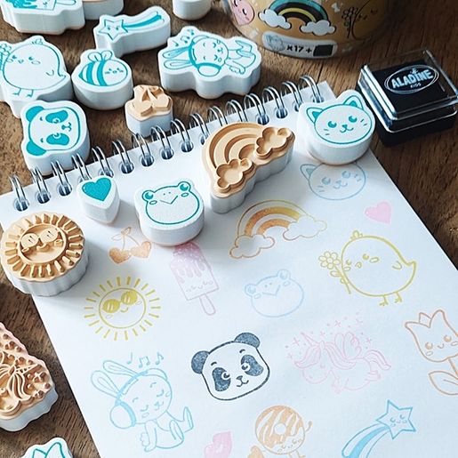 Dětská razítka Aladine Stampo Funny, 17 ks - Kawaii