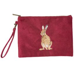 Vyšívaná kosmetická taška Wrendale Designs "Golden Hour" - Zajíc