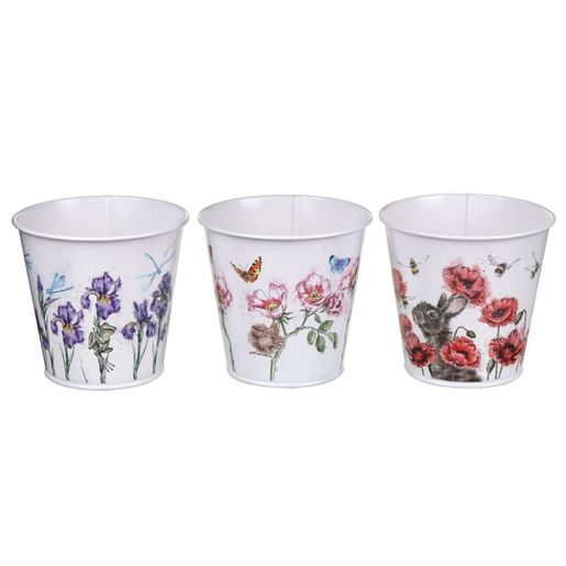 Květináče Wrendale Designs "Floral", 3 ks - Králík a květiny