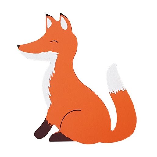 Dřevěný výřez k dekoraci Gomille, 13x15 cm - Sedící liška