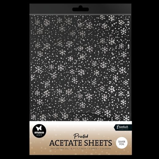 Acetátová fólie Studio Light, A4, 6 ks - Stříbrné vločky