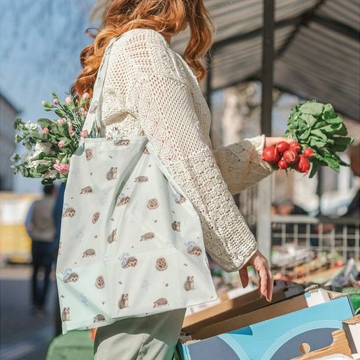 Skládací nákupní taška Wrendale Designs "Awakening" - Ježci