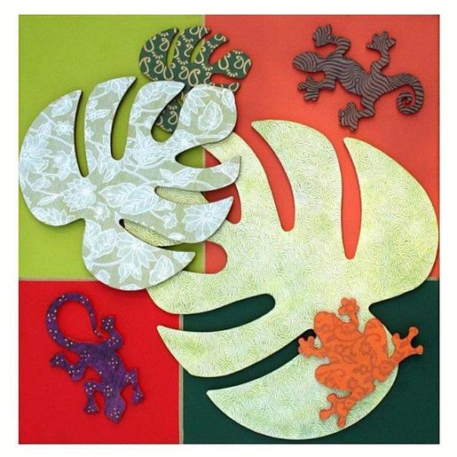 Dřevěný výřez k dekoraci Gomille, 12x16 cm - Gekon