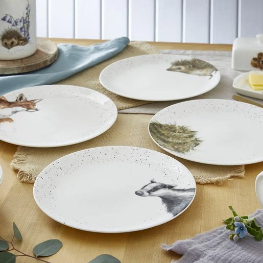 Jídelní porcelánové talíře Wrendale Designs, 4 ks - Lesní zvířata