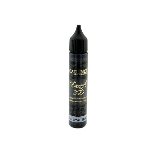 Metalická kontura a 3D barva, black, černá, 25 ml