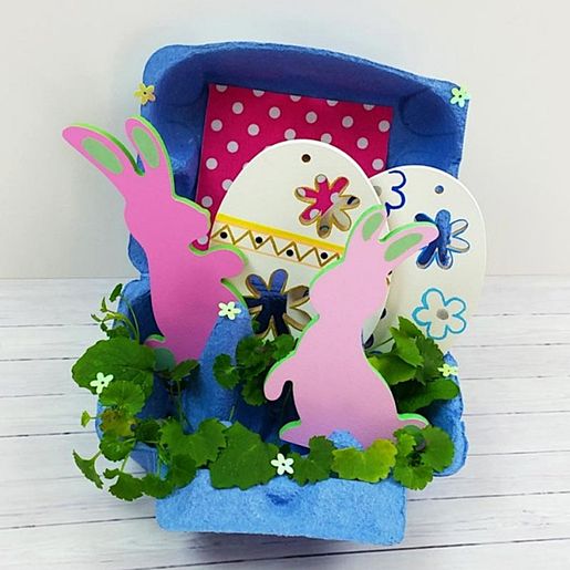 Dřevěný výřez k dekoraci Gomille, závěsný, 10 cm - Vajíčko s květinou