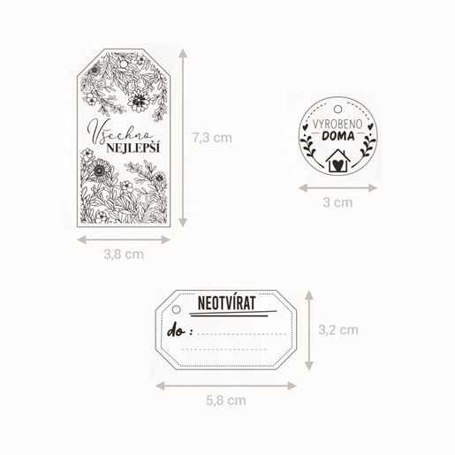 Razítka Aladine Stamp with Love, 9 ks - Visačky
