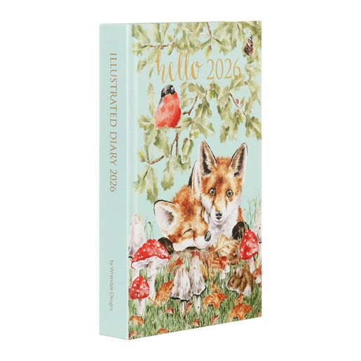 Denní diář 2026 Wrendale Designs, A5 - Lišky