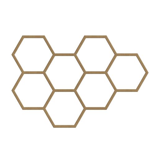 Dřevěný výřez k dekoraci Gomille, 44x29 cm - Hexagony