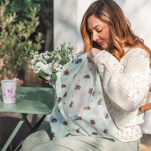 Skládací nákupní taška Wrendale Designs "Awakening" - Ježci