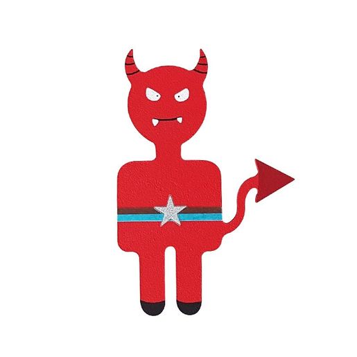 Dřevěný výřez k dekoraci Gomille, 8x12 cm - Čertík