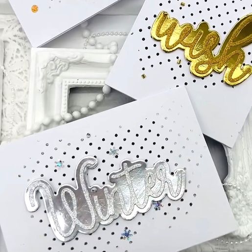 Vyřezávací šablony Studio Light, 2 ks - Nápis Wish