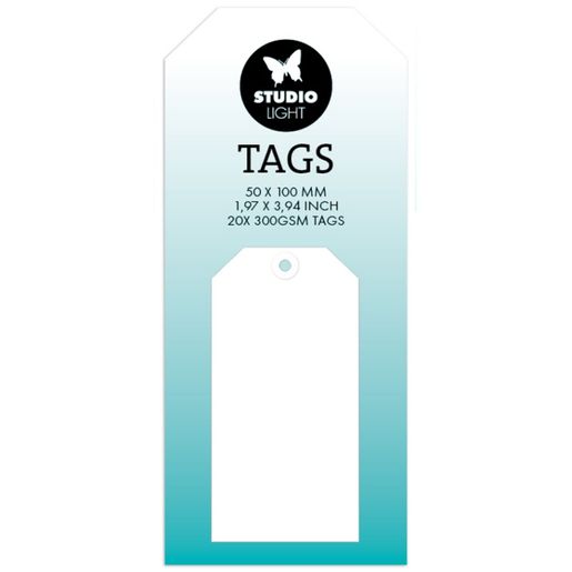 Visačky Studio Light, 20 ks, bílé - 5x10 cm