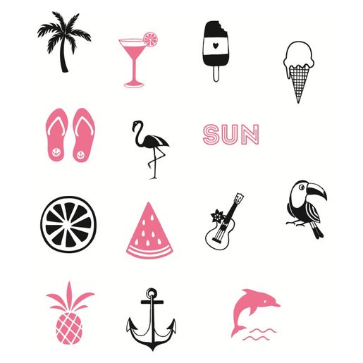 Dřevěná diářová razítka Aladine Stampo Bocal, 14 ks - Florida