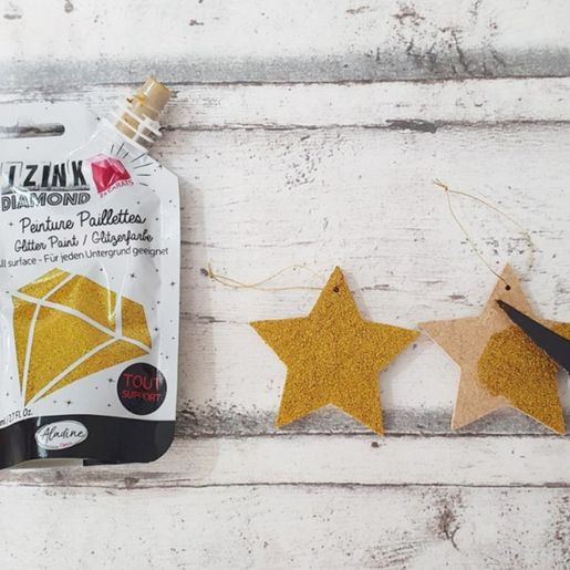 Dřevěný výřez k dekoraci Gomille, závěsný, 6x6 cm - Hvězda