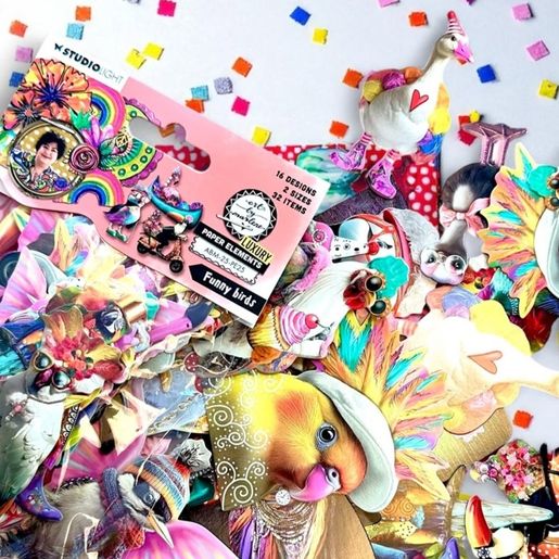 Papírové výseky Studio Light "25“, 32 ks - Potrhlí ptáčci