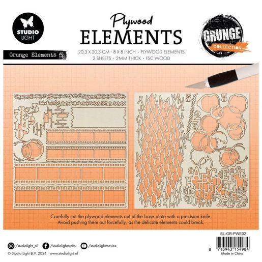 Dřevěné výřezy k dekoraci Studio Light "Grunge" - Vintage prvky
